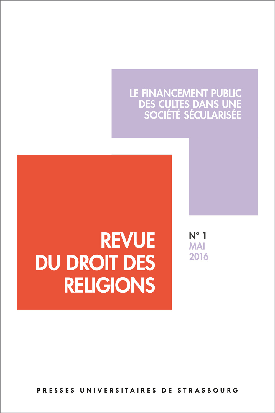 Revue du droit des religions n° 1/2016