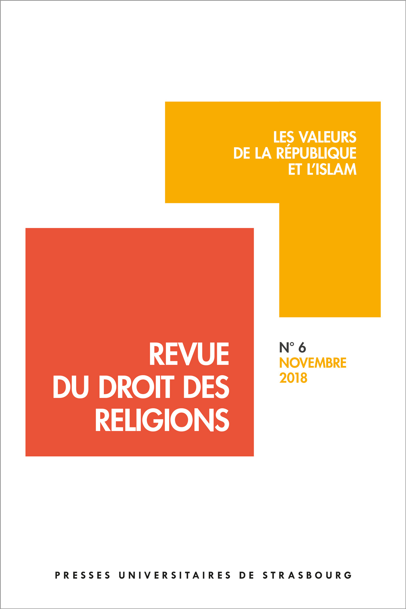 Revue du droit des religions n° 6/2018