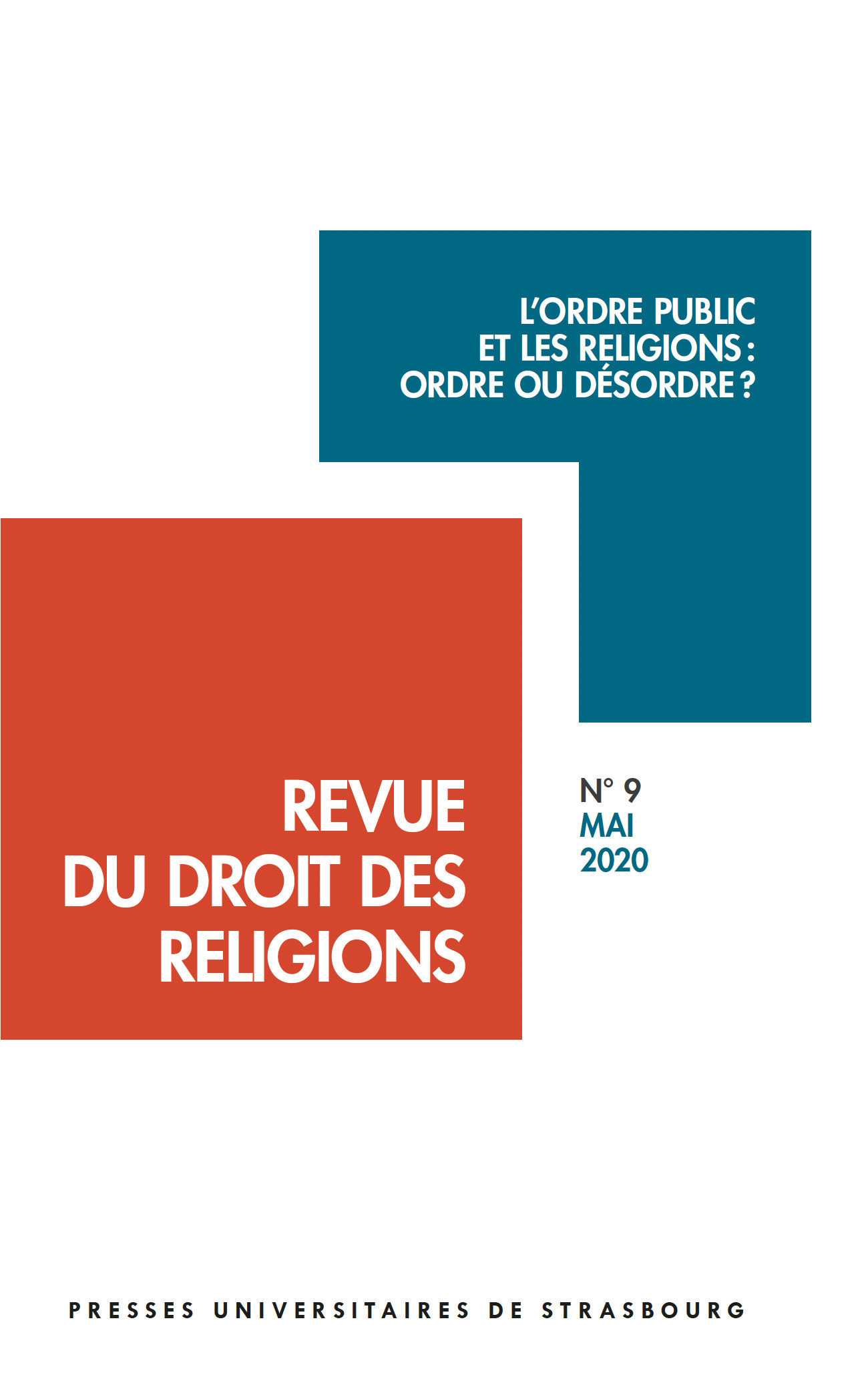 Revue du droit des religions n° 9/2020